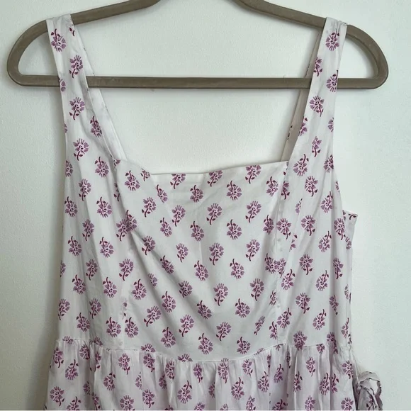 J. Crew Lavender Cotton Sz12 Asymmetrical Floral Ruffles Tiered Dress Cotton NWT - Picture 5 of 17